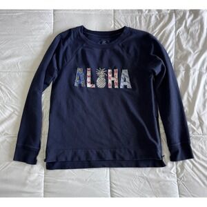 Tommy Bahama Aloha Montego Bay Sweatshirt Medium Navy Crewneck Long Sleeve